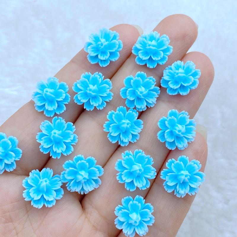 60 Stück Neu Süß 12mm Mini Kleine Blume Serie Harz Flache Rückseite Verzierungen Schmuckherstellung Maniküre Haarschmuck Zubehör