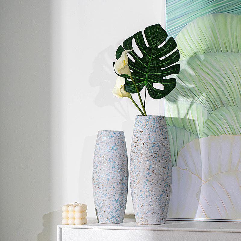 Minimalist Kiln-Fired Ceramic Vase: Home Living Room Decor for Fresh or Dried Flowers