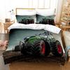 Juego de cama con estampado de tractor para niños, funda nórdica con estampado de coches de construcción para niños, funda nórdica con vehículos de maquinaria pesada