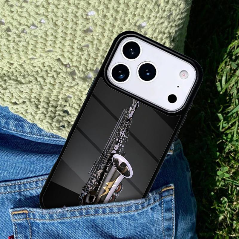 Saxophone Music Phone Case For iPhone 17 AIR 16 Pro Max 15 14 Pro 11 12 13 Shockproof Silicone Cover