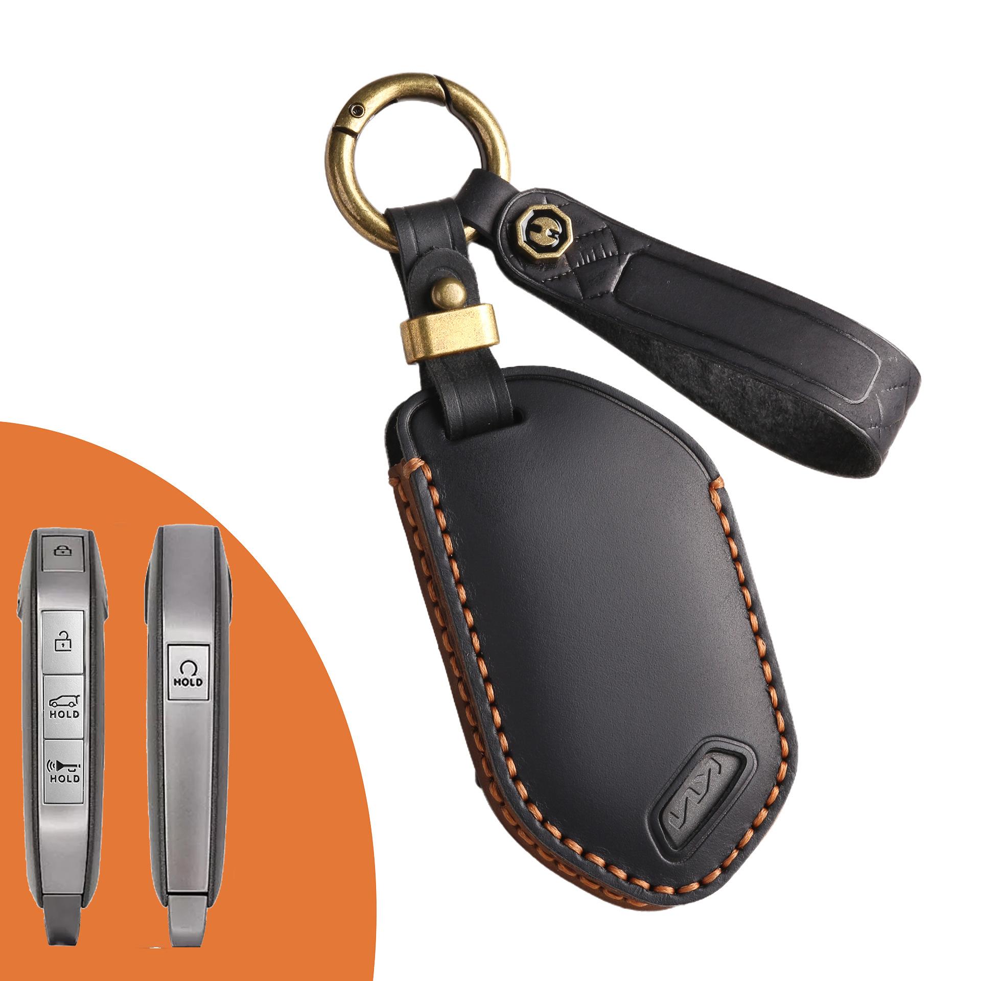 

Новый кожаный чехол для ключей подходит для нового KIA 2024 года, высококачественный кожаный чехол для ключей KIA.