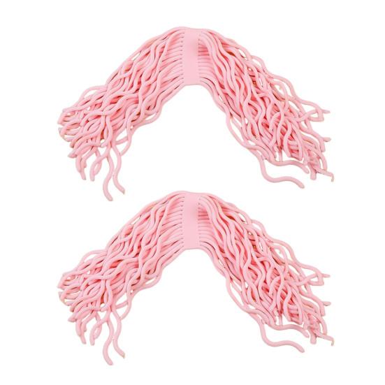 

2Pcs Stress Relief Noodles Toy Soft TPR Elastic Rope Fidget Toy Kids Teens Adults Portable Decompression Simulated Spaghetti Stretch Sensory Toy рожевий