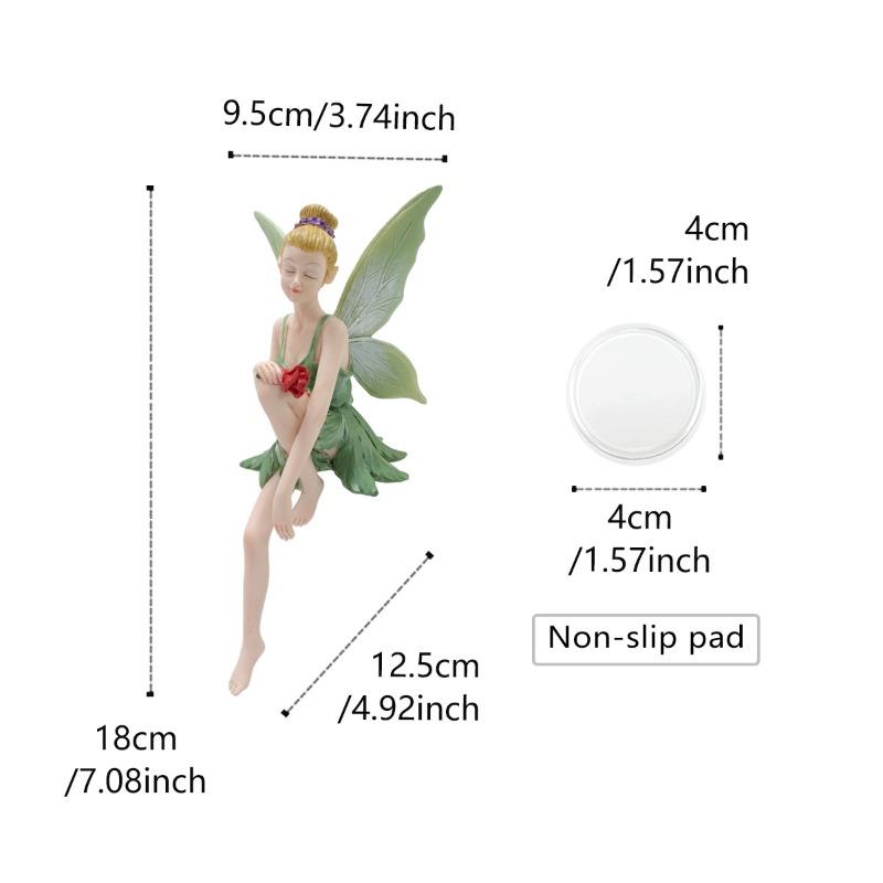 Butterfly Flower Fairy Statue, Resin Garden Fairy Ornament, Outdoor Courtyard Terrace Landscape Decoration