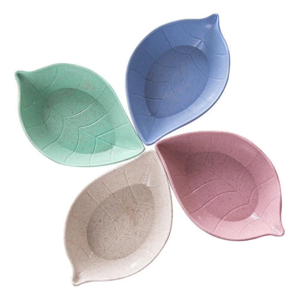 6pcs Degradable Leaf-shaped Dipping Plate Japanese-style Seasoning Dish Sauces Plate Vinegar