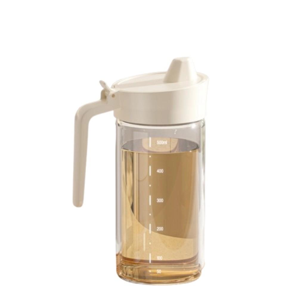 

Drip Free Oil Can High Borosilicate Glass Olive Dispenser Sauce Bottle Healthier Cooking 500ml plastic lid
