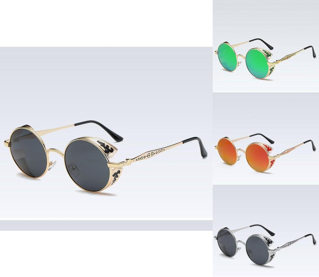 Elegant Polarized Vintage Round Steampunk Sunglasses With Superior Uv Protection