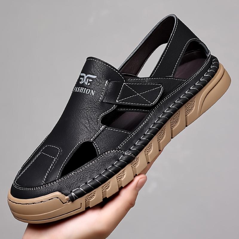 Fashion Luxury Business Casual Shoes Outdoor Leather Men Sandal Men Summer Hollow Out Non-slip Shoes Soft Sole Comfortable Men Sandalias