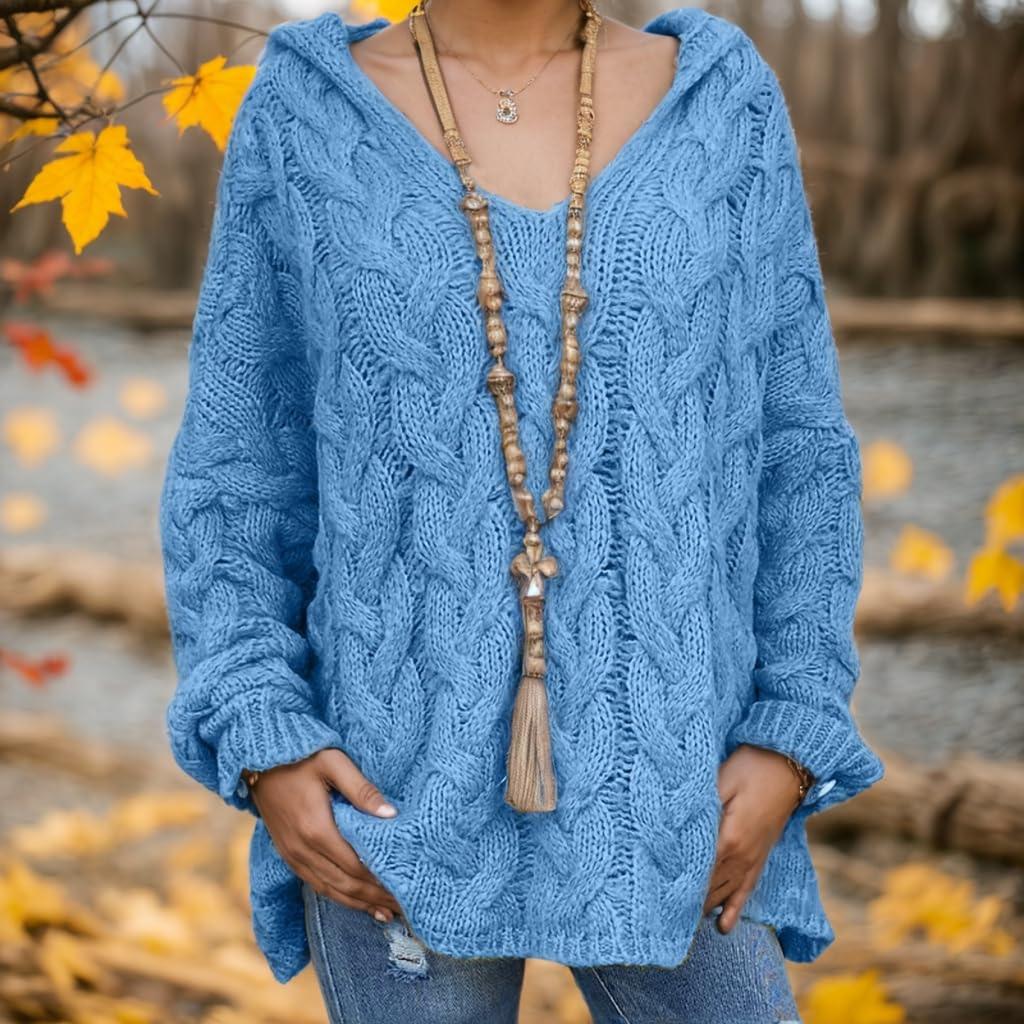 Women's Fashionable Long-sleeved Woven Floral Pullover Knitted Sweater Sweater Top