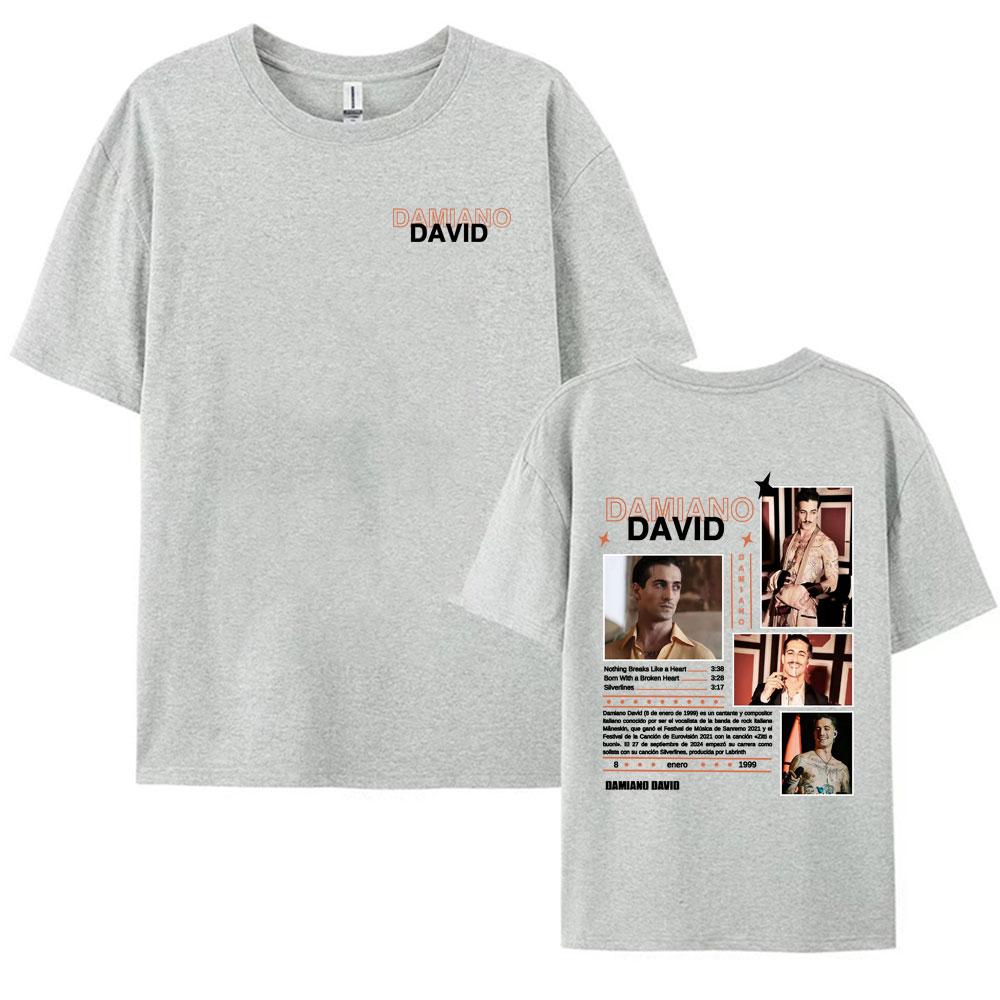 Rock Band Unisexeskin Damiano David Tour Merch Tshirt Unisex Women Fashion Hip Hop T Shirts Tops Casual Oversized 100 Cotton TShirt