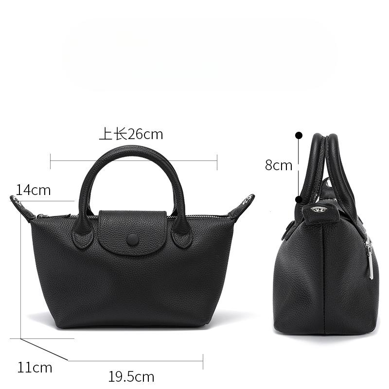 Crossbody Bag Head Layer Cowhide Single Shoulder Bag Women All Match Senior Sense Lychee Grain Handbag