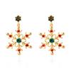 Pearl Christmas Stud Earrings Multicolor Xmas Dangle Earrings Sweet Snowflake Earrings  Holiday