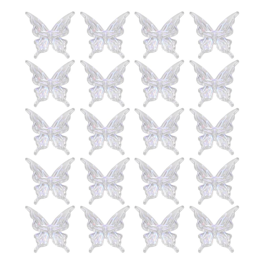 Pack Of 20 Colorful Butterfly Beads for Jewelry Making and Craft Projects Loose Spacer Beads for Necklaces Bracelets