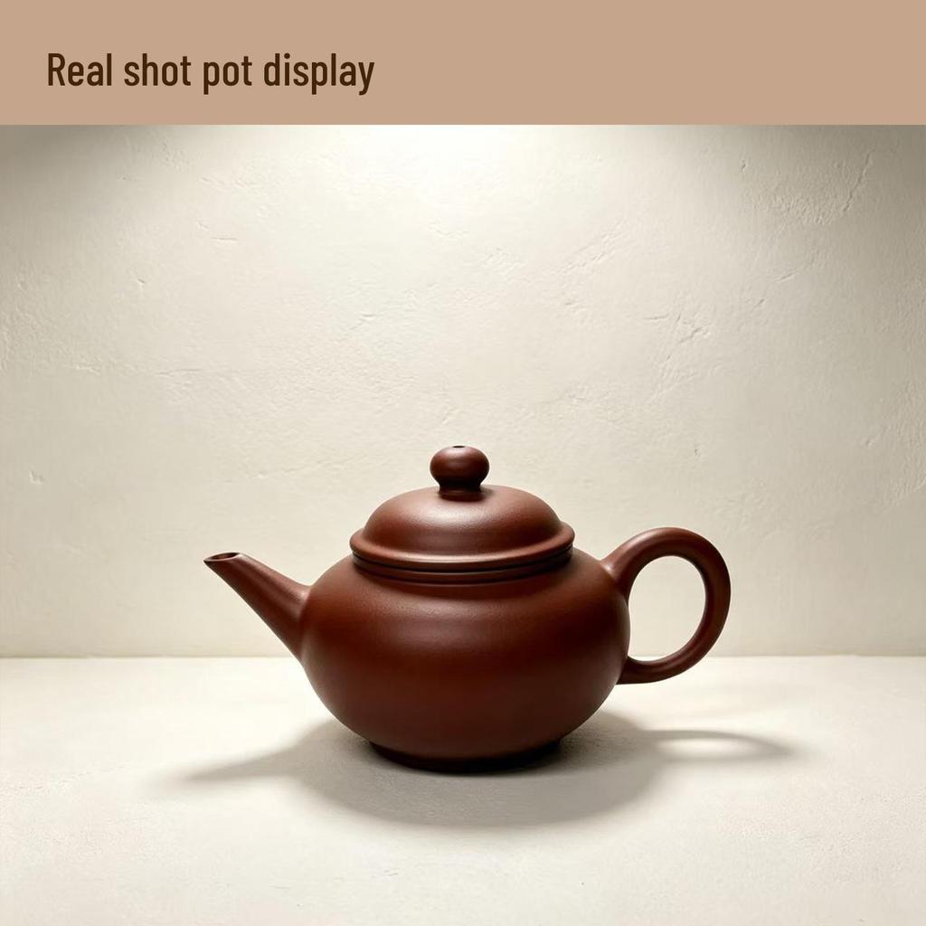 Chaozhou Da Hong Pao Zini Purple Clay Teapot - Small Horizontal Kung Fu Brewing Set