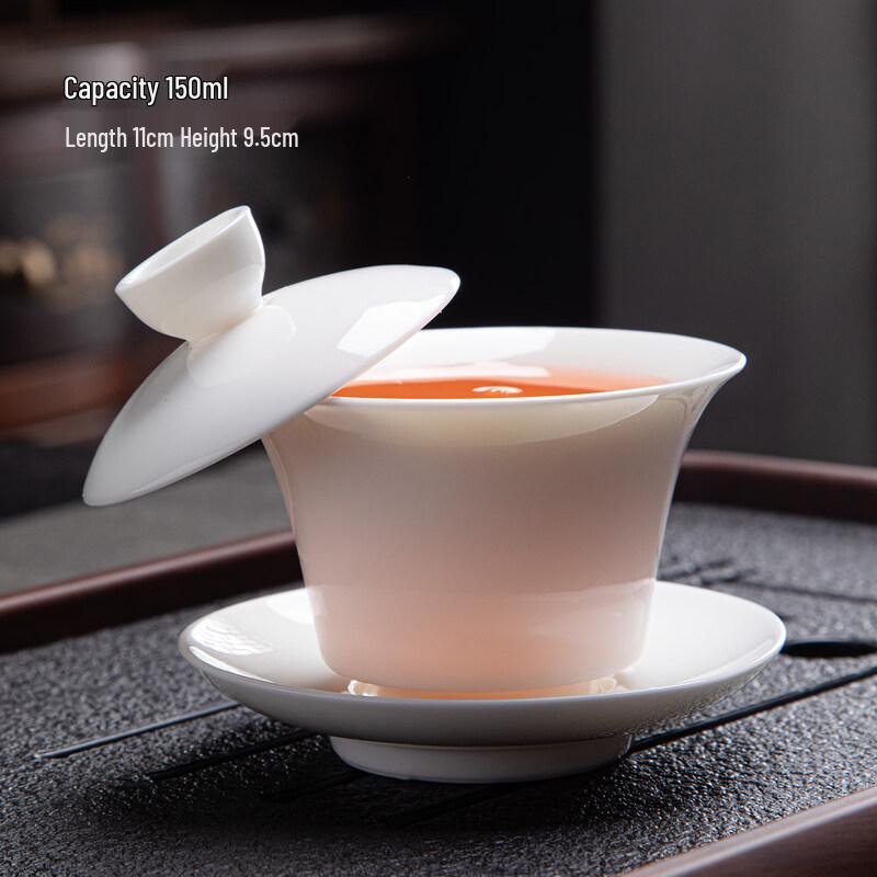 ZISIZ Dehua White Porcelain Gaiwan Tea Set
