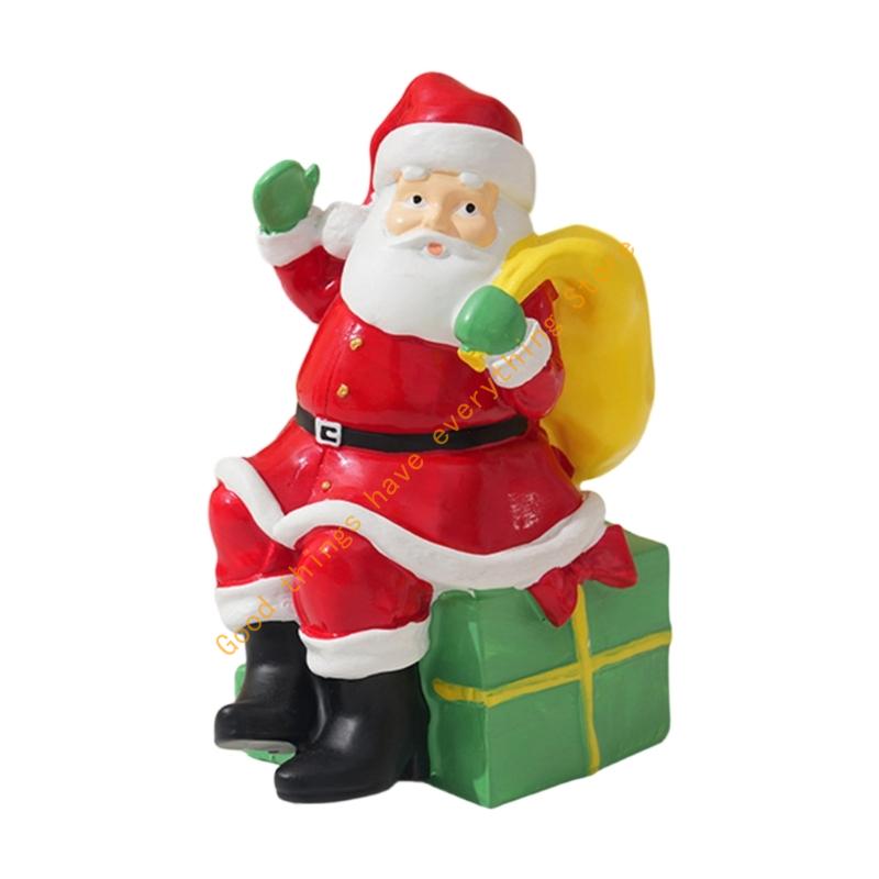 Christmas Figurine Figure Decors Resin Santa Clauses Statue Christmas Decorative Figurine Table Centerpieces for Holiday 55KF
