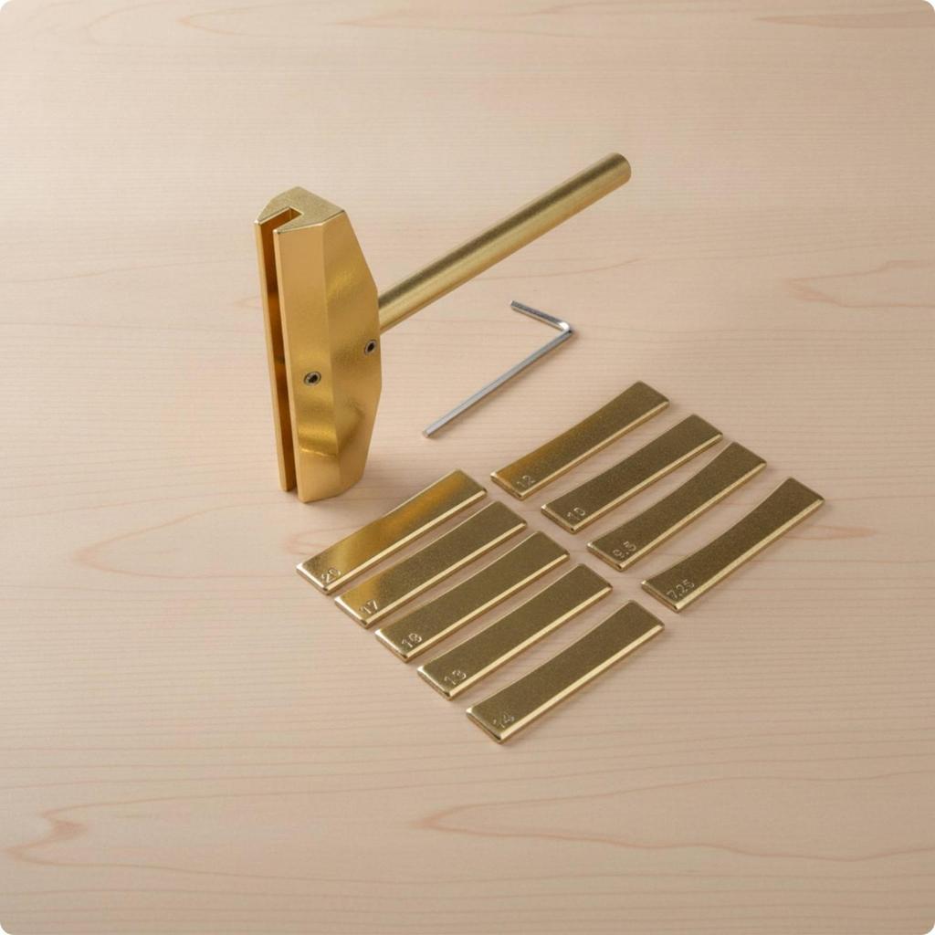 Fret Installation Tool Interchangeable Press with Curve Inserts Compact for