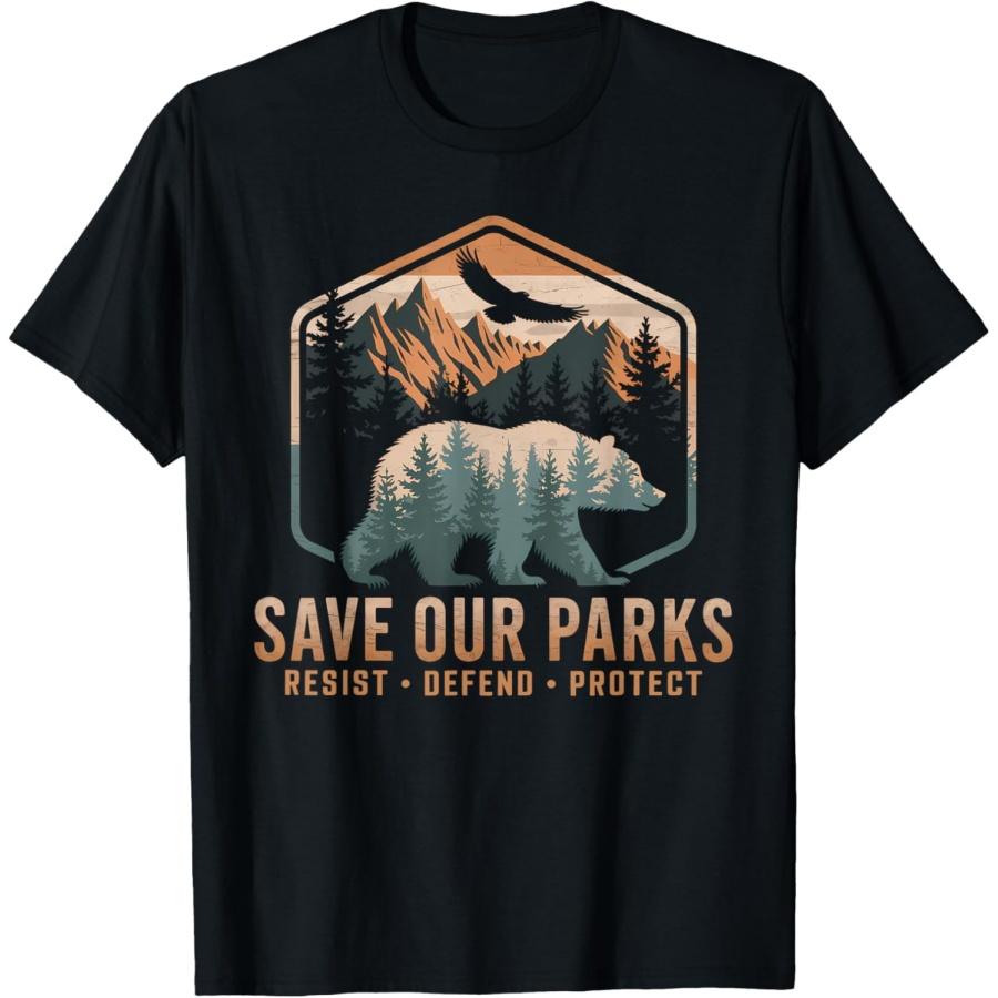 Save Our Parks Resist National Park Protect ALT US Parks T-Shirt XXXXXL чёрный