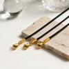 Black Waxed Cord Necklace for Women Minimalist Stainless Steel Clasp 2mm Waterproof Wax Rope Chain for Pendant 16/18/20inch