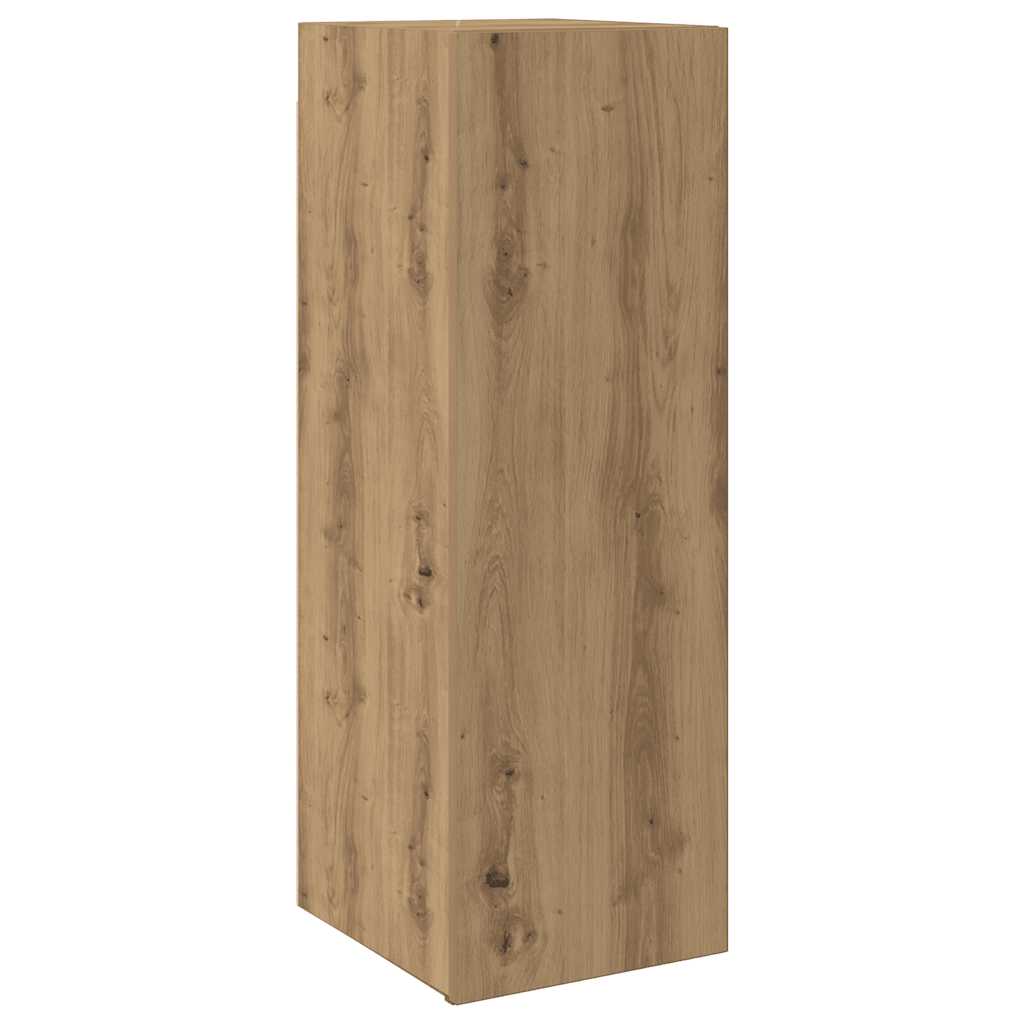 5 Piece Wall Mounted TV Cabinet Set Artisan Oak Effect Particleboard