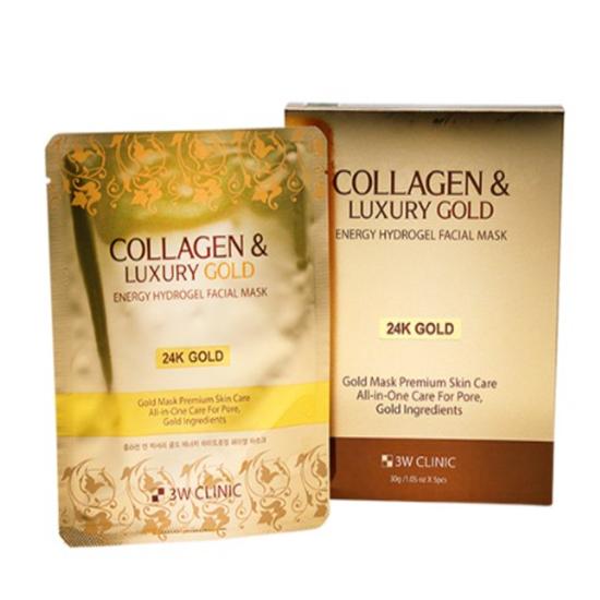 

3W Clinic Collagen & Luxury Gold Energy Hydrogel Facial Mask (30g_5ea) 1 Pack