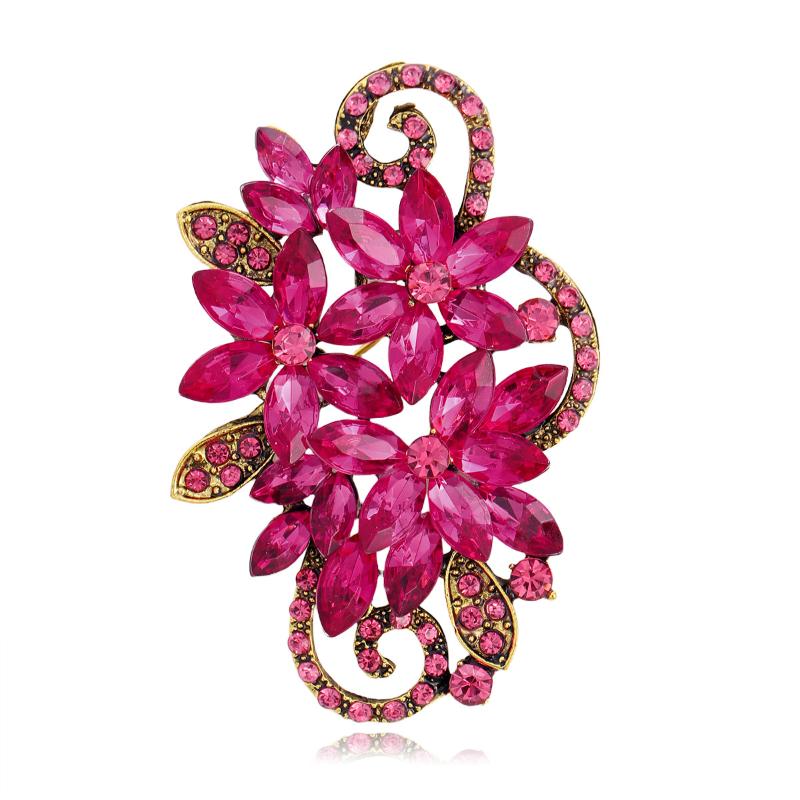Винтажная Изысканная Брошь Цветок из Страз и Кристаллов Для Женской Одежды Украшения Аксессуары Подарки A2