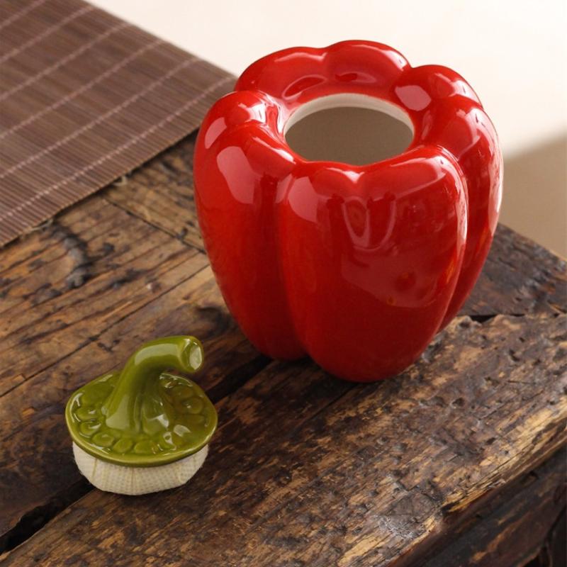 Chili Keramik Teedose Kleine Vorratsdose Personalisiert Kreative Heimdekoration Versiegelter Aufbewahrungs-Organizer