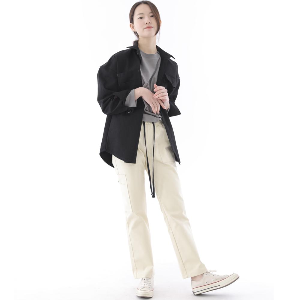 Saintcrew Two-Layer Bartack Pocket Button Shirt Jacket 2L-401Sj Black
