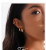 Minimalist Geometric Circle 18K Gold Plated Stainless Steel Hoop Earrings - Women's Light Luxury, Cold Style Jewelry