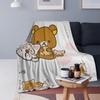 Rilakkuma Cute Cat Blankets Soft Warm Flannel Throw Blanket Bedding for Bed Living Room Picnic Travel Home Couch