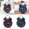 Vintage Style Wind Up Clock with Metal Bells Silent Movement Analog Alarm Clock for Kids Bedside Table
