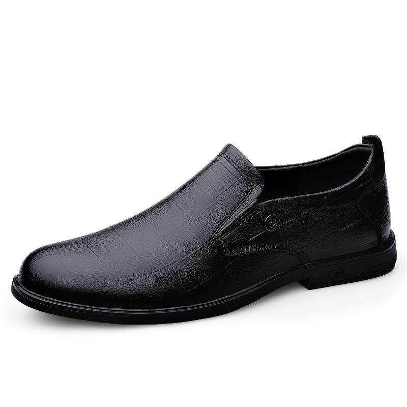 Men's Spring Leather Loafers: Casual Slip-On, Non-Slip Soft Sole, Top Layer Cowhide, Business & Driving Shoes