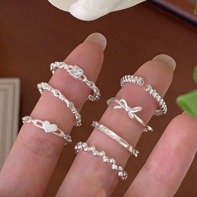 Irregular Three-dimensional Bow Ring with Female Niche Design, Adjustable Index Finger Ring, Korean Style Internet Famous Ring