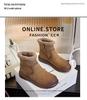 Women's Waterproof Leather Ankle Boots - Lambswool Lined Winter Snow Boots