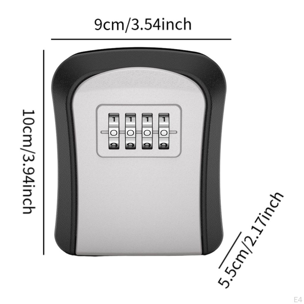 Key Lock Box Combination Lockbox 4 Digit Code Resettable Spare Storage Password for