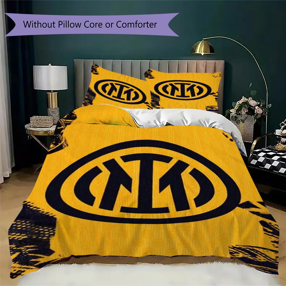 Inter Milan Pattern Bedding Uilt Set Uilt Cover Pillowcase Home Decoration Birthday Gift (1 * Duvet Cover + 2 * Pillowcase Without Core)61