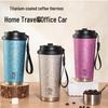 Luxury Dual-Drink Titanium Insulated Cup with Ice Flower Design, Handle, and Straw – Large Capacity for Outdoors