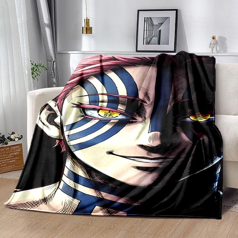 Demon Slayer Akaza printed throw blanket—lightweight,soft,warm;versatile blanket for all seasons—perfect as &air-conditioning throw,nap blanket
