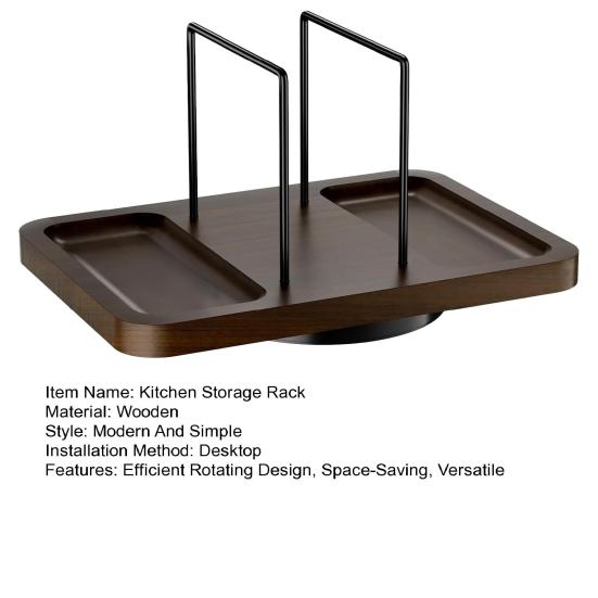 Kitchen Storage Rack Wooden Napkin Holder Rotating Spice Rack Multi-functional Vertical