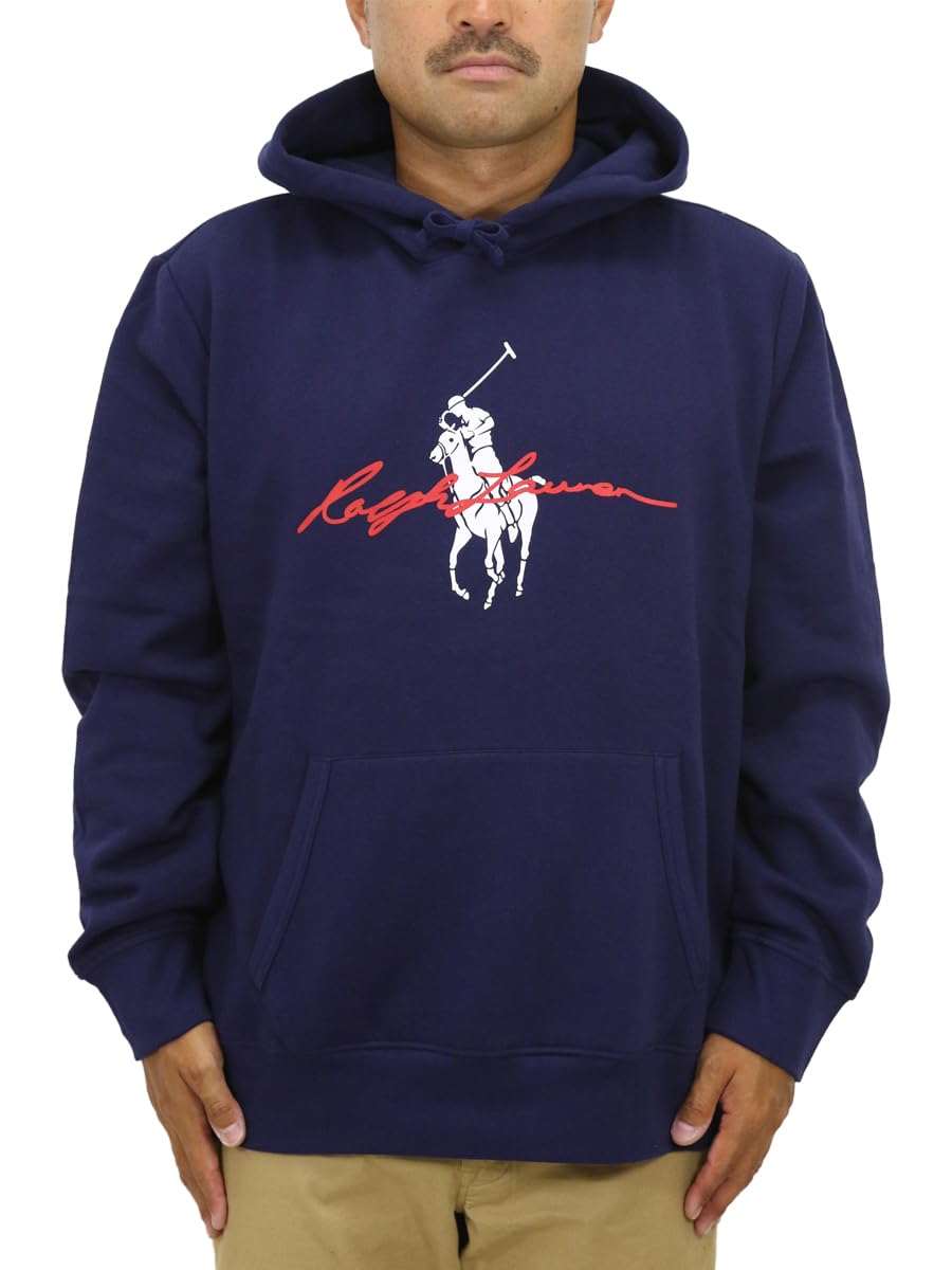 

Polo Ralph Lauren Big Pony Print Pullover Hoodie with Kangaroo Size Navy Men s Pocket, M, (Product Code 01020099)
