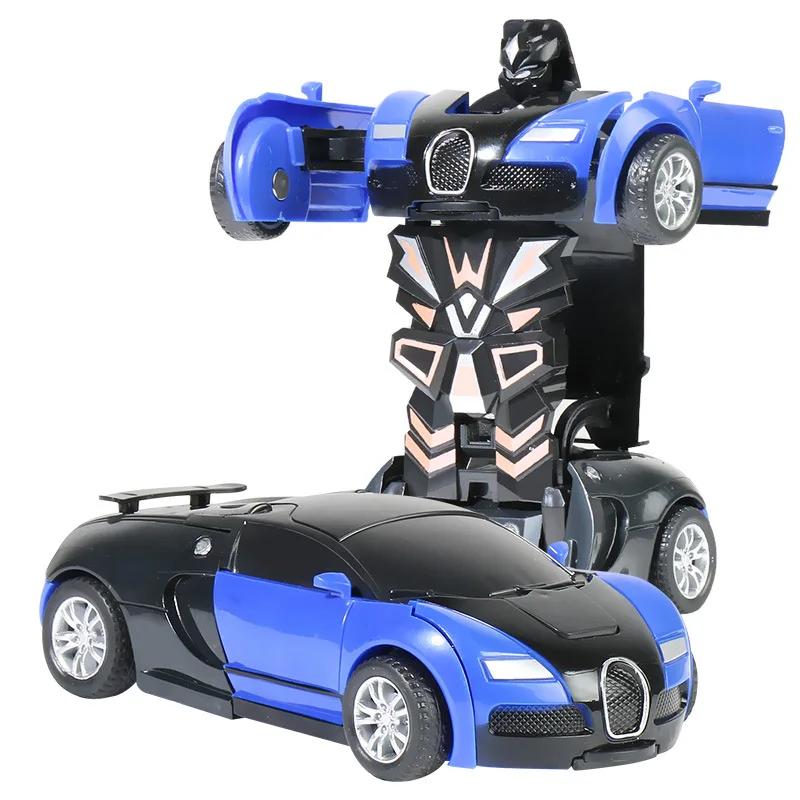 Children's Toy One-Click Impact Deformation Car Robot Car Inertia Toy Car Boys and Girls Toy Birthday Gift