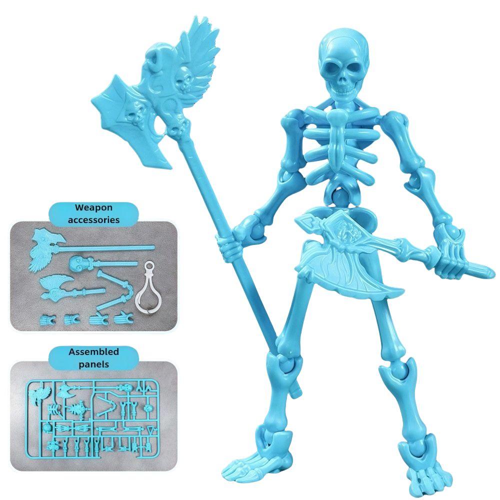 Three-Dimensional Skeleton Action Figure Wearable Can Movable Skull Model Multi-Articulable Multicolor Skeleton Assembly Toys