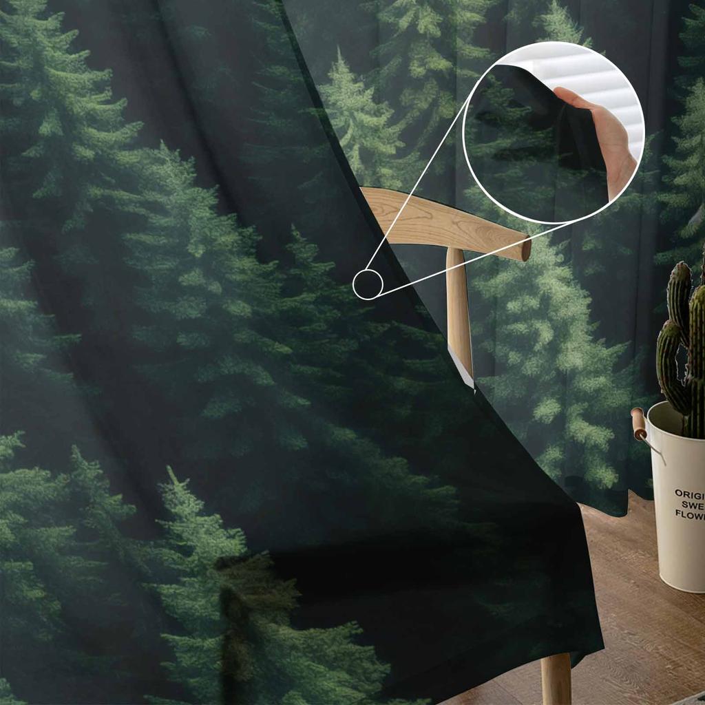 Wallpaper Forest Tree Autumn Sheer Curtains for Living Room Modern Home Decor Tulle Curtain Bedroom Voile Drapes