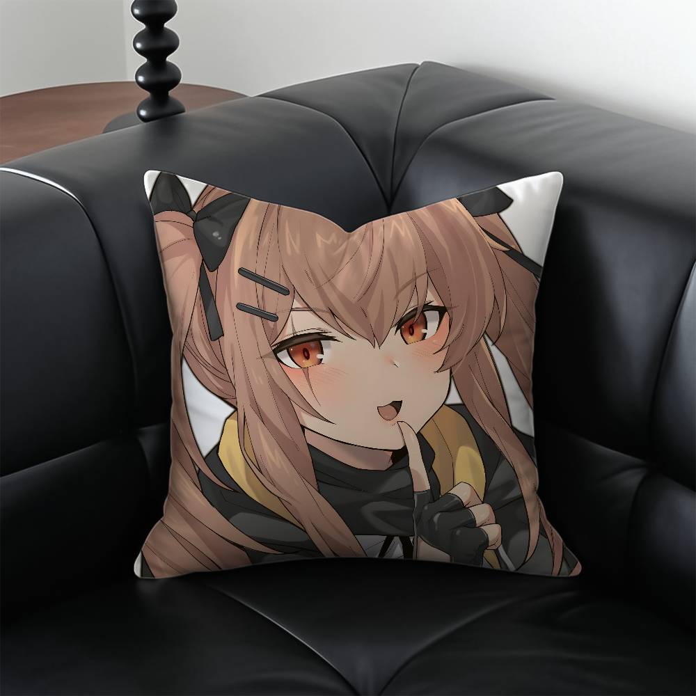 

Vedio GGame GGirls FFrontlineS Pillow Case Antidustmite Pillowcase Invisible zipper silky short plush Sofa cushion cover 30X30cm