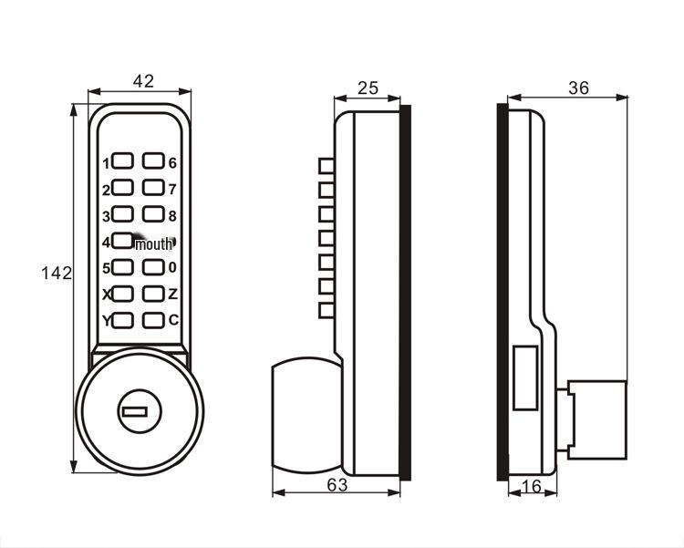 Kent Outdoor Key & Password Aluminum Door Lock with Always Open Feature