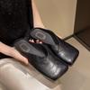 Shoes Slippers Flat Big Size Loafers Square Toe Slides Mules For Women 2025 Cover Retro Flat Shoes Female Big Size Ladies' Slipp