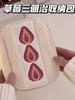 Strawberry Plush Makeup Bag: Large Capacity Travel Essential for Women