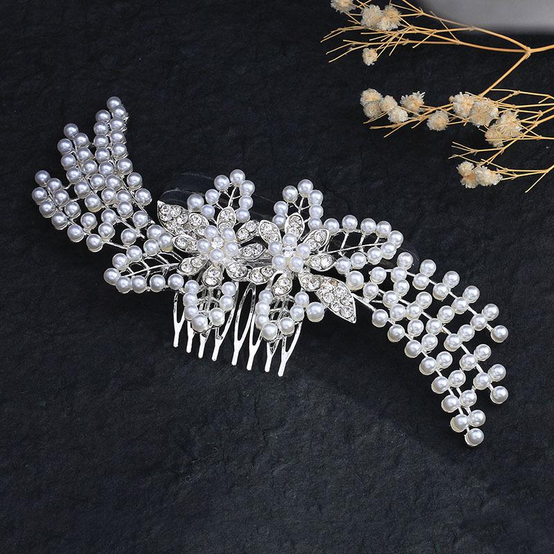 Mori Rhinestone Pointed Mouth Clip Fairy Raw Princess Style Hairpin Feminine Temperament Bridal Headdress Cheongsam Xiuhe Hair Accessories Hair Comb