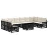 Garden Sofa Set 11 Pieces Black and Cream White Poly Rattan
