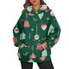 Women's Fashion Long Sleeve Hooded Christmas Printed Top Sweatshirt