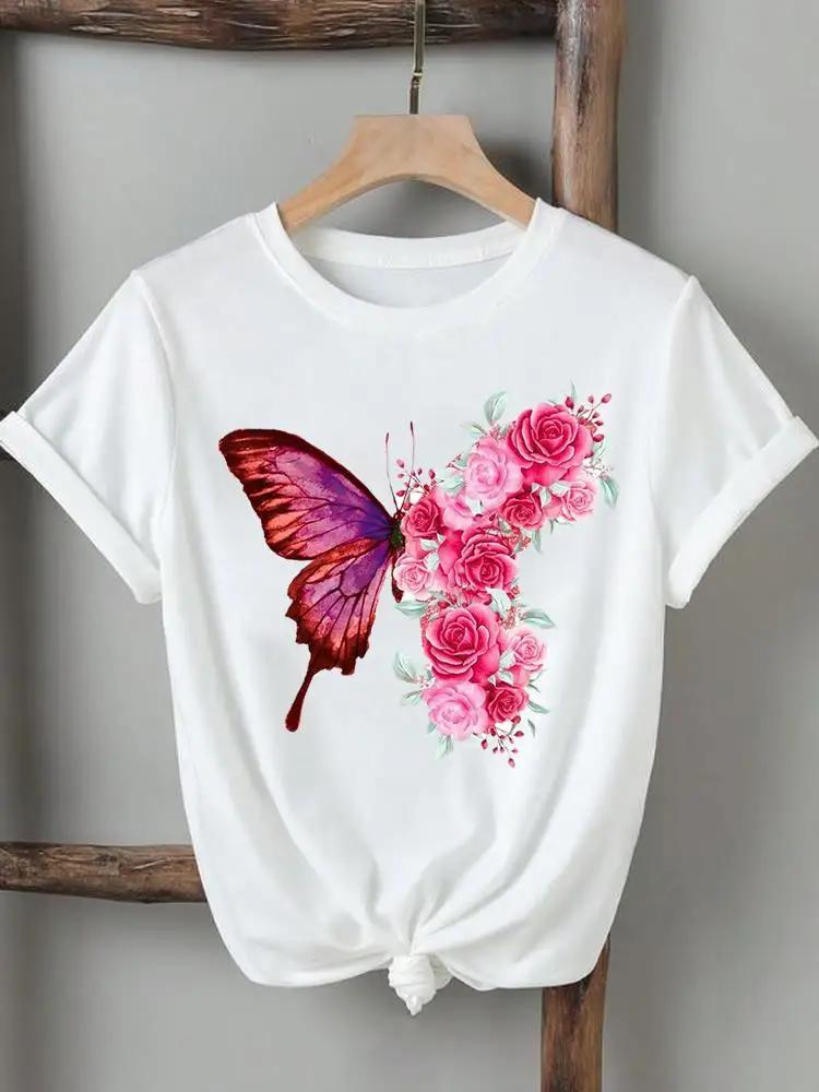 Butterfly Floral Print T-shirt